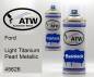 Preview: Ford, Light Titanium Pearl Metallic, 45626: 400ml Sprühdose + 400ml Klarlack - Set, von ATW Autoteile West.